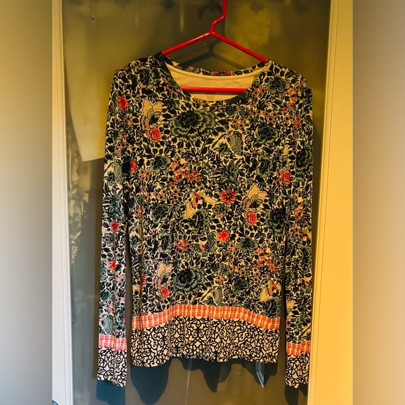 Tory Burch Blue Floral Top | Size M - Picture 5 of 5